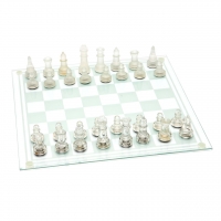 Стеклянные шахматы сувенирные доска из стекла большие GJ01M Lucky Gamer