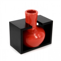 Керамическая ваза для цветов красная 204B Decos