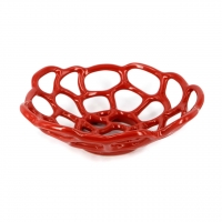 Фруктовница керамическая красная 898-2 