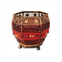 Підсвічник з бісеру червоний PB-2 Decos