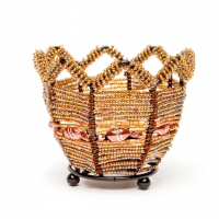 Підсвічник з бісеру світло коричневий PC-1 Decos