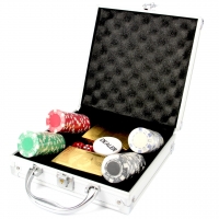 Покерный набор 100 фишек с картами Евро и Долары DM100DE 