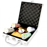 Покерний набір на 100 фішок з номіналом з картами Євро DM100NAE 