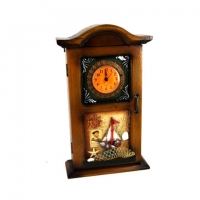 Ключница настенная с часами Парусник 05B-233C 