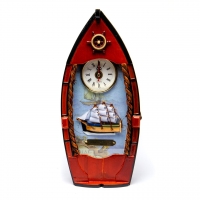 Необычная ключница настенная с часами Корабль 30714A Two Captains