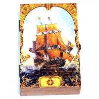 Ключница настенная из дерева и эко кожи Корабль KSG090 Decos