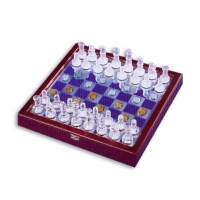 Шахматы из дерева и стекла большие Lucky Gamer