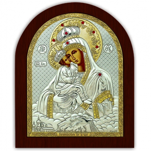 Ікона Почаївська Божої Матері EP4-066XAG/P Silver Axion