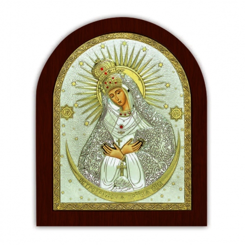 Икона Остробрамская Божией Матери EP2-067XAG/P Silver Axion