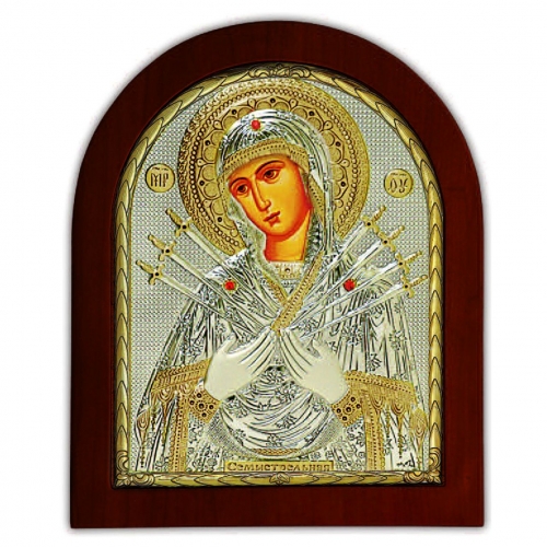 Ікона Божої Матері Семистрільна EP4-152XAG/P Silver Axion
