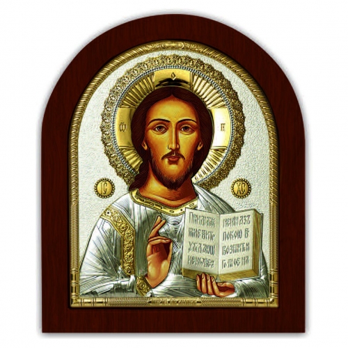 Икона Иисуса Христа Спасителя EP4-181XAG/P Silver Axion