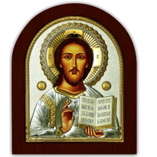 Икона Иисус Христос Спаситель EP5-181XAG/P Silver Axion