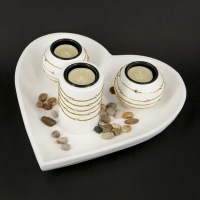 Оригінальний свічник 3 свічки серце GH191 Decos