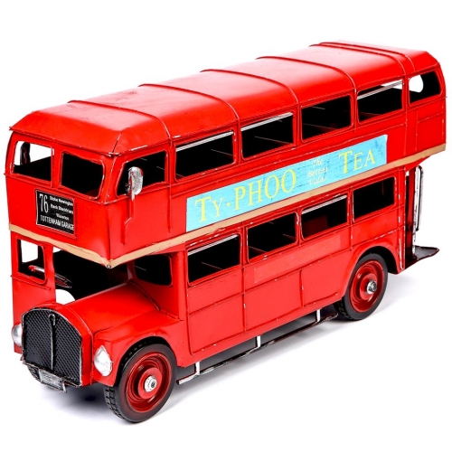 Модель красного двухэтажного автобуса 1864 Decos