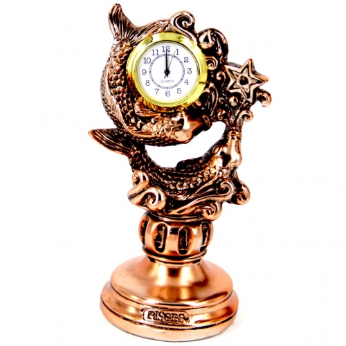 Статуэтка настольные часы знак зодиака Рыбы T1130 Classic Art