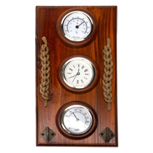 Часы-термометр-гигрометр настенные N010 