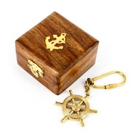 Брелок штурвал в дерев'яній скриньці NI015A Two Captains
