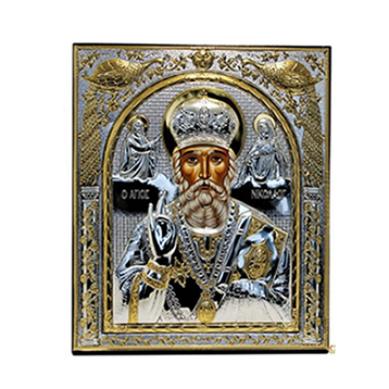 Икона Святого Николая Чудотворца EP513-009XM/P Silver Axion