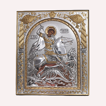 Икона Св. Георгия Победоносца EP513-010XM/P Silver Axion