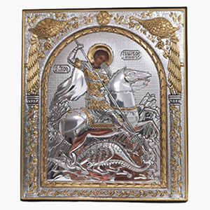 Икона Св. Георгия Победоносца EP514-010XM/P Silver Axion