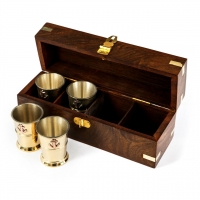 Рюмки для виски и коньяка металлические 4 шт 4288В Two Captains