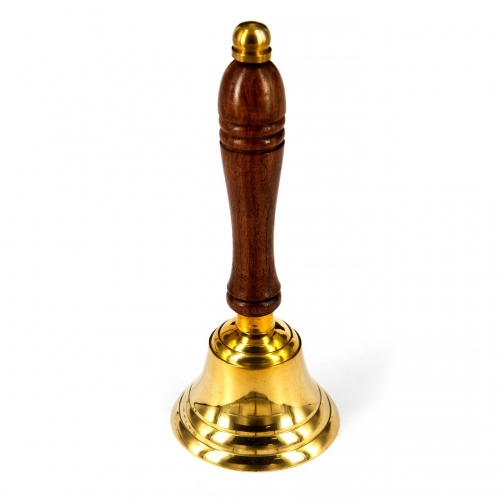 Дзвіночок мідний з дерев'яною ручкою діаметр 6,5 см 6174 Two Captains