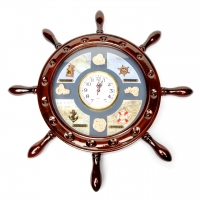 Часы с морской тематикой в виде штурвала 009KB Two Captains