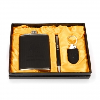 Подарочный набор фляга из кожи прессованной ручка брелок F119 Hip Flask Подарочный набор фляга из кожи прессованной ручка брелок F119 Hip Flask
