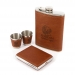 Набір шкіряна фляга для спиртних напоїв чарки 2 шт портсигар T002 Hip Flask