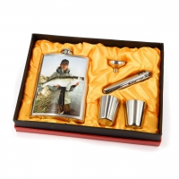 Подарочный набор фляга из нержавеющей стали рюмки 2 шт воронка T019 Hip Flask