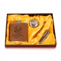 Фляга подарункова ручка складаний ніж склянку складаний металевий A104 Hip Flask