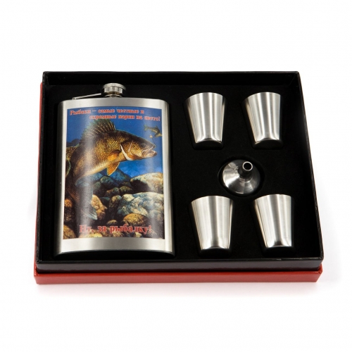 Подарочный набор фляга металлическая рюмки 4 шт воронка A146 Hip Flask - фото 1 Darunok.ua Подарочный набор фляга металлическая рюмки 4 шт воронка A146 Hip Flask