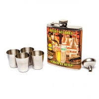 Подарунковий набір фляга зі сталі чарки 4 шт воронка A148-4 Hip Flask