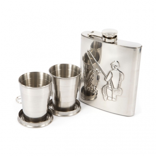 Фляга для алкоголя и 2 стаканчика A152 Hip Flask - фото 1 Darunok.ua Фляга для алкоголя и 2 стаканчика A152 Hip Flask