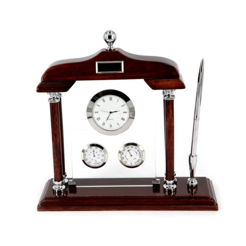 Оригинальный настольный набор с часами и ручкой PW8130 Albero Ode