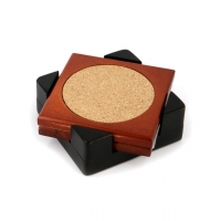 Подставки под чашки из пробкового дерева (набор 2 шт) арт.91-2 