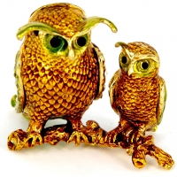 Шкатулка зі стразами статуетка дві сови 138 