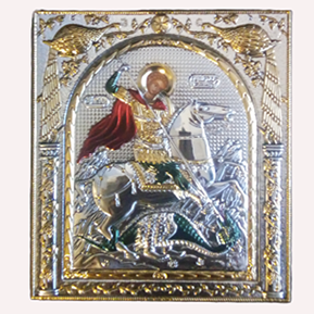 Икона Святой Георгий Победоносец EP514-010XM/P/C Silver Axion
