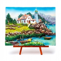 Картина об'ємна морський пейзаж Будинок біля маяка КОП-3-07 