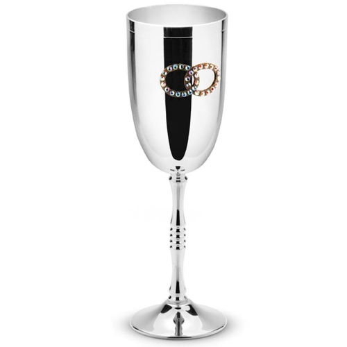 Весільні келихи для шампанського металеві Silver 2 шт Chinelli