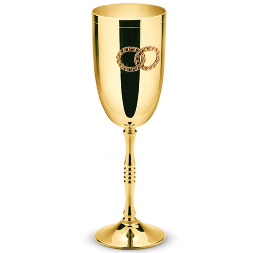 Весільні келихи шампанського металеві Golden 2 шт Chinelli