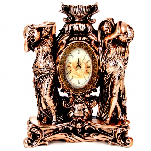 Камінні настільний годинник з свічником Купальниці T1468 Classic Art