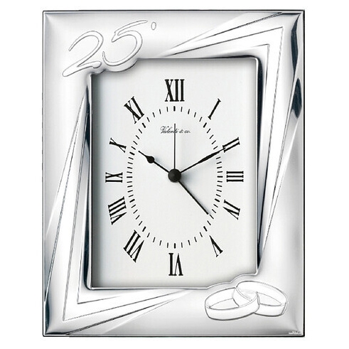 Настільний годинник "25 років весілля" 13х18 Valenti 52032-4ORL