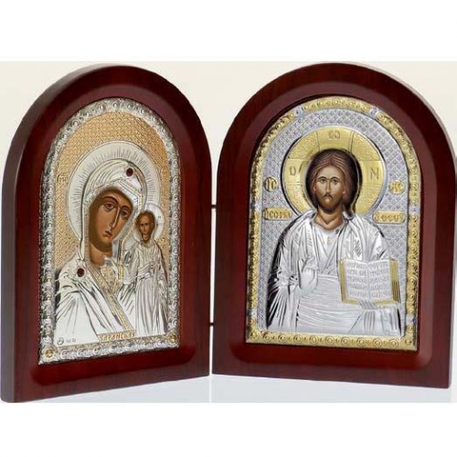 Икона складень Диптих Иерусалимская Богоматерь и Иисус Христос MA/E1355-27X Prince Silvero