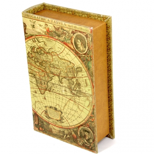 Шкатулка книга большая Старинная карта C-1002B Decos