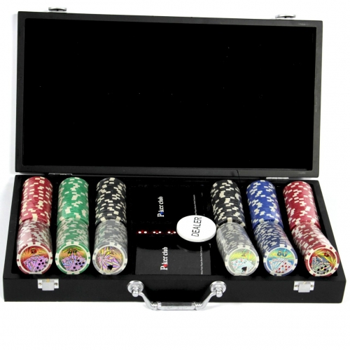 Покерный набор на 300 фишек с номиналом и пластиковые карты Poker Club Lucky Gamer