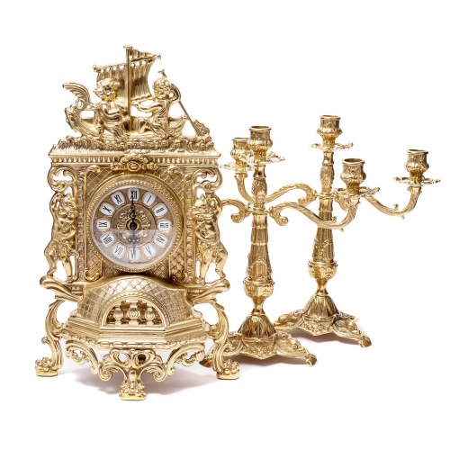 Каминные часы Barka и 2 канделябра на 3 свечи 82.101-80.327 Alberti Livio