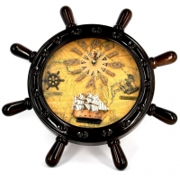 Часы в виде штурвала 024B Two Captains