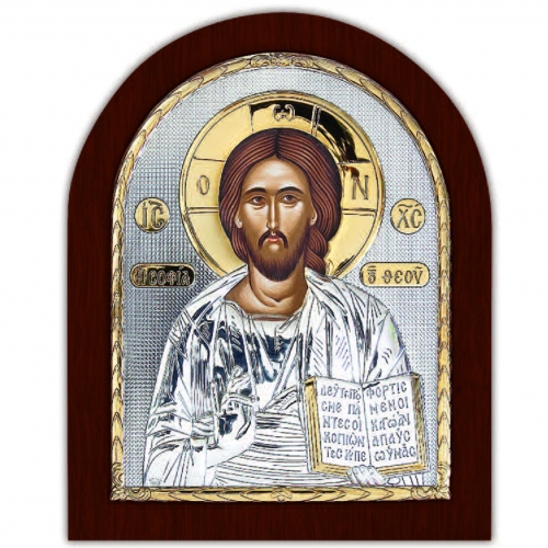 Икона Иисус Христос Спаситель EP5-001XAG/P Silver Axion