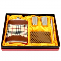 Фляга для алкоголю Шотландка з портсигаром T020-2 